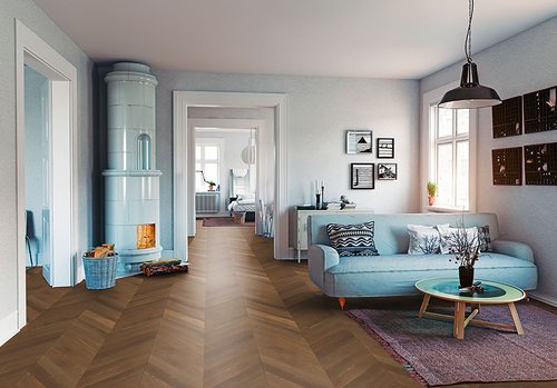 Zwei-Schicht-Parkett, Fischgrät Espresso